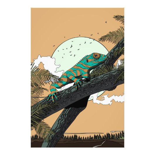 ジャングルのイグアナ フォトプリント            (正面)