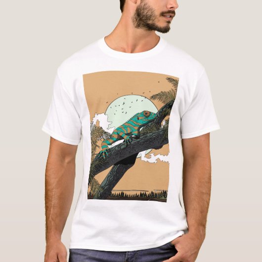 ジャングルのイグアナ Tシャツ (正面)