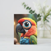 ジャングルのオウムのアニメ、ポストクロッシング葉書 ポストカード (スタンド正面)