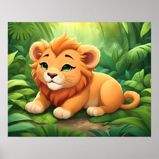 ジャングルのオレンジライオンの子 ポスター (正面)
