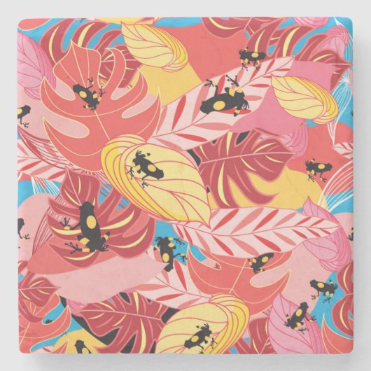 ジャングルのカエル ストーンコースター (正面)