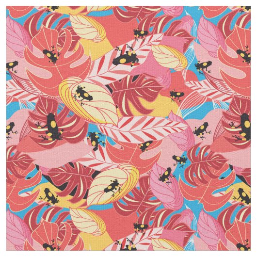 ジャングルのカエル ファブリック (クローズアップ)