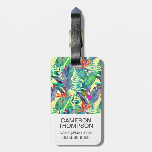 ジャングルのカスタムな写真の水彩画Humminbirds ラゲッジタグ (裏面縦)