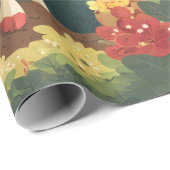 ジャングルのキリンとケーキ |折り返し紙 ラッピングペーパー (ロールコーナー)