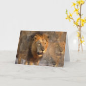 ジャングルのグリーティングカードのキング カード (黄色い花)