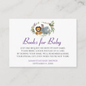 ジャングルのサファリでブックカードを持ち込むベビーシャワー エンクロージャーカード (正面)