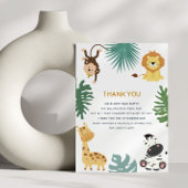 ジャングルのサファリのベビーシャワーサンキューカード サンキューカード
