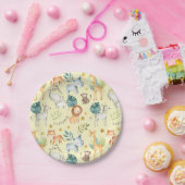 ジャングルのサファリの動物が黄色い第2誕生日 ペーパープレート (パーティー)