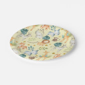 ジャングルのサファリの動物が黄色い第2誕生日 ペーパープレート (アングル)