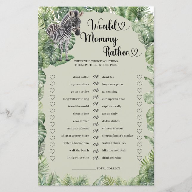 ジャングルのサファリの動物はママのゲームに似ている (正面)