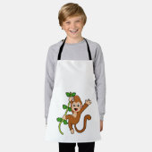 ジャングルのサル エプロン (着用した状態)