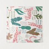 ジャングルのシームレスなパターン タペストリー (正面(横))