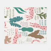 ジャングルのシームレスなパターン フリースブランケット (正面(横))