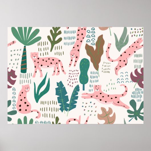 ジャングルのシームレスなパターン ポスター (正面)