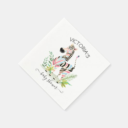 ジャングルのジェンダーが赤ちゃんのシャワーを明らかにする スタンダードカクテルナプキン (角)