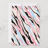 ジャングルのジェンダーが赤ちゃんのシャワーを明らかにする 招待状 (裏面)