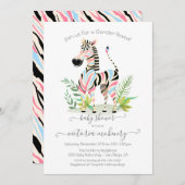 ジャングルのジェンダーが赤ちゃんのシャワーを明らかにする 招待状 (正面/裏面)