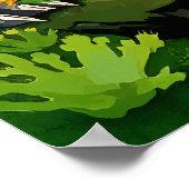 ジャングルのスタンドオフ – 幾何学的クーガーとウサギ ポスター (角)