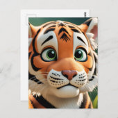 ジャングルのタイガーのアニメ、ポストクロッシング葉書 ポストカード (正面/裏面)