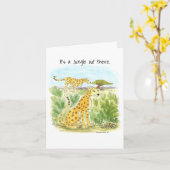 ジャングルのチーターのノートカード カード (黄色い花)