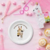 ジャングルのテーマの水彩画のキリンのベビーシャワー ペーパープレート (パーティー)