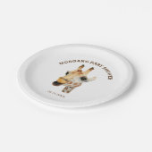 ジャングルのテーマの水彩画のキリンのベビーシャワー ペーパープレート (アングル)