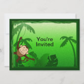 ジャングルのテーマの第2誕生日 招待状 (裏面)