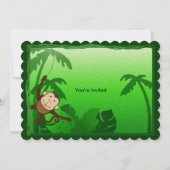 ジャングルのテーマの誕生会の招待 招待状 (裏面)