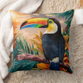 ジャングルのトゥーカン クッション (ブランケット)