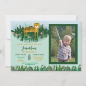 ジャングルのトラの誕生日の動物園のサファリの野生の写真 招待状 (正面)