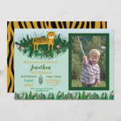 ジャングルのトラの誕生日の動物園のサファリの野生の写真 招待状 (正面/裏面)