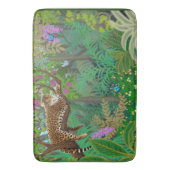 ジャングルのバス・マットで休んでいるヒョウ バスマット (正面縦)