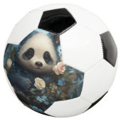 ジャングルのバラに囲まれた穏やかなパンダ サッカーボール (3/4)