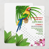 ジャングルのパロット招待状 招待状 (正面/裏面)