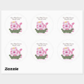 ジャングルのピンクのベビーシャワーの好意のステッカーの女王 ラウンドシール (シート)