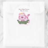 ジャングルのピンクのベビーシャワーの好意のステッカーの女王 ラウンドシール (バッグ)