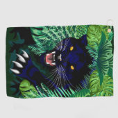 ジャングルのブラックパンサーの精神 ゴルフタオル (横)