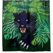 ジャングルのブラックパンサーの精神 シャワーカーテン (正面)