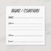 ジャングルのブラックパンサーの精神 スクエア名刺 (裏面)