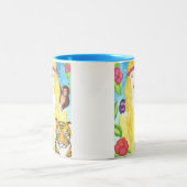 ジャングルのプリンセスのマグ11oz (白くか青) ツートーンマグカップ (中央)