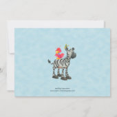 ジャングルのベビーのベビーシャワー招待状の│の青 招待状 (裏面)