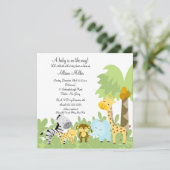 ジャングルのベビーアニメールのベイビーシャワー招待状 招待状 (スタンド正面)