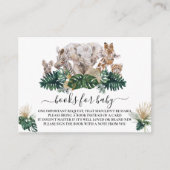 ジャングルのベビーサファリのアフリカの本の赤ちゃんシャワー エンクロージャーカード (正面)