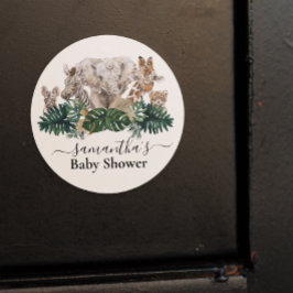 ジャングルのベビーサファリのアフリカの本の赤ちゃんシャワー ラウンドシール