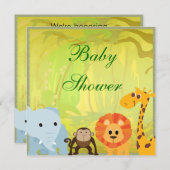 ジャングルのベビーシャワーだ 招待状 (正面/裏面)