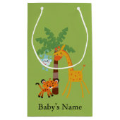 ジャングルのベビーシャワーのギフトバッグ スモールペーパーバッグ (裏面)