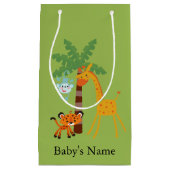 ジャングルのベビーシャワーのギフトバッグ スモールペーパーバッグ (正面)