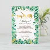 ジャングルのベビーシャワーのサンキューカードのかわいい動物 サンキューカード (スタンド正面)