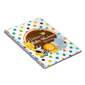 ジャングルのベビーシャワーのシェブロンのカスタムな来客名簿 ノートブック (右側)