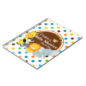 ジャングルのベビーシャワーのシェブロンのカスタムな来客名簿 ノートブック (左側)